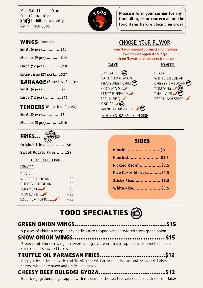 Menu Todd ‘I Believe I Can Fry’-2